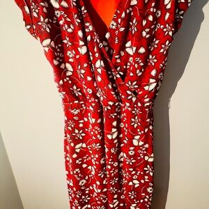 Express dress, Small/Petite, Long Length, Burgundy/black And White Floral
